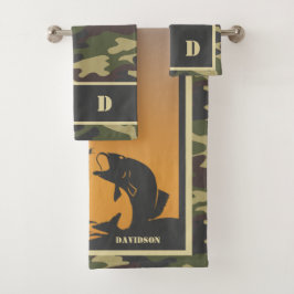 Vissen en Camo Bad Handdoek