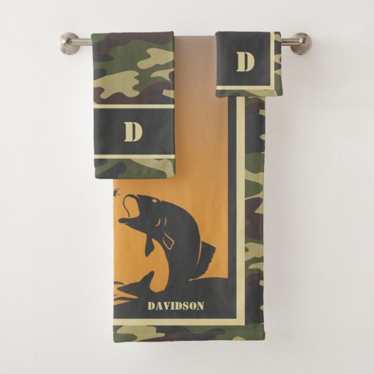 Vissen en Camo Bad Handdoek (Insitu)