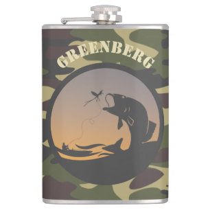 Vissen en Camo Heupfles