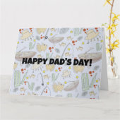 Vissen en cricket voor Vaderdag Kaart (Gele Bloem)