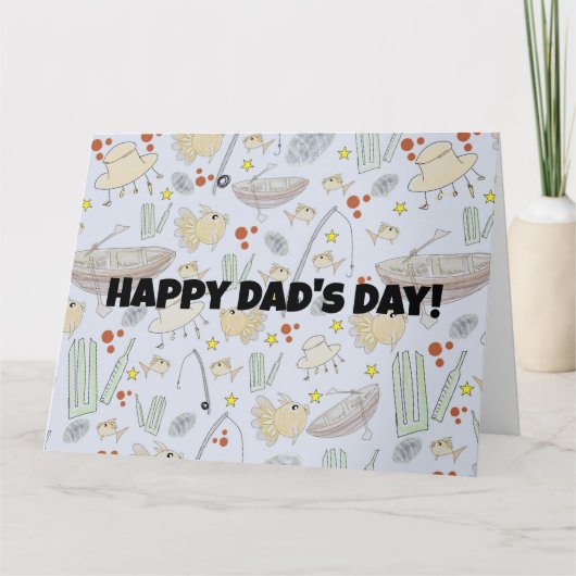 Vissen en cricket voor Vaderdag Kaart (Voorkant)
