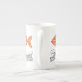 Vissen en golven porselein kop (Achterkant)