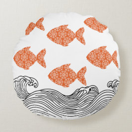 Vissen en golven rond kussen