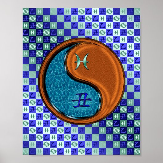 Vissen en houtossen poster (Voorkant)
