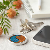 Vissen en houtossen sleutelhanger (Zijkant)