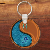 Vissen en houtossen sleutelhanger (Voorkant)