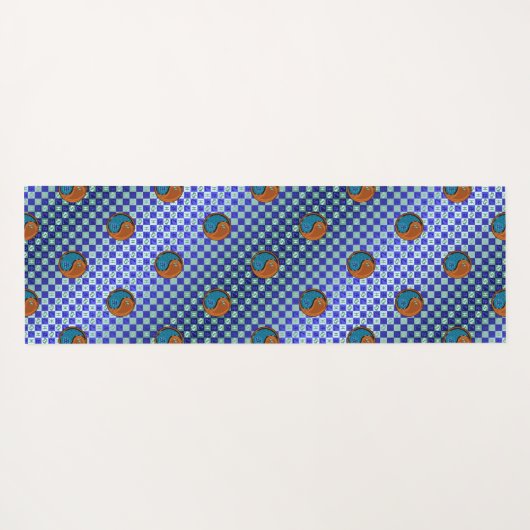 Vissen en houtossen yogamat (Achterkant (horizontaal))