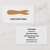 Vissen en inkepvisjes kopen houten fork minimalist visitekaartje (Voorkant / Achterkant)