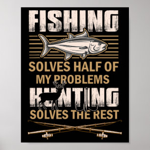 Vissen En Jagen Lossen Mijn Problemen Op Funny Vis Poster