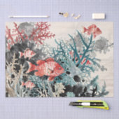 Vissen en Koraal Chinese Inktschildering Tissuepapier (Craft)