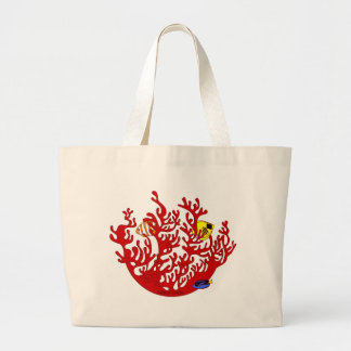Vissen en koraalmoes grote tote bag