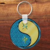 Vissen en metalen aap sleutelhanger (Voorkant)