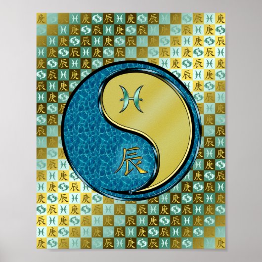 Vissen en metalen draak poster (Voorkant)