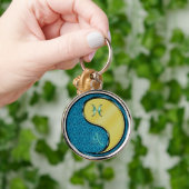 Vissen en metalen hond sleutelhanger (Hand)