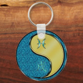 Vissen en metalen hond sleutelhanger (Achterkant)