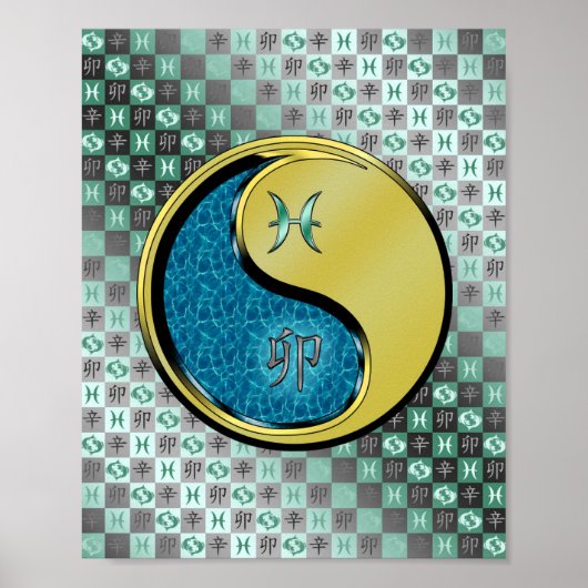 Vissen en metalen konijn poster (Voorkant)