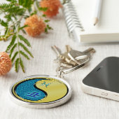 Vissen en metalen os sleutelhanger (Zijkant)