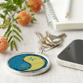 Vissen en metalen rat sleutelhanger (Zijkant)