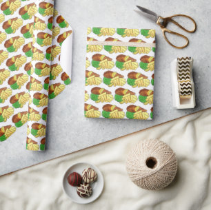 Vissen en paprika's British Pub Restaurant Food Cadeaupapier