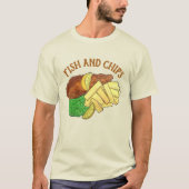 Vissen en paprika's British Pub Restaurant Food T-shirt (Voorkant)