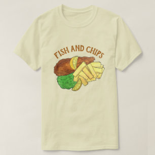 Vissen en paprika's British Pub Restaurant Food T-shirt