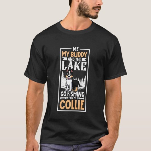 Vissen en Smooth Collie T-shirt (Voorkant)