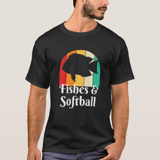 Vissen En Softbal T-shirt (Voorkant)