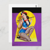 Vissen en tophatpulp omhoog briefkaart (Voorkant / Achterkant)