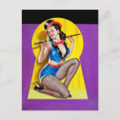 Vissen en tophatpulp omhoog briefkaart (Voorkant)