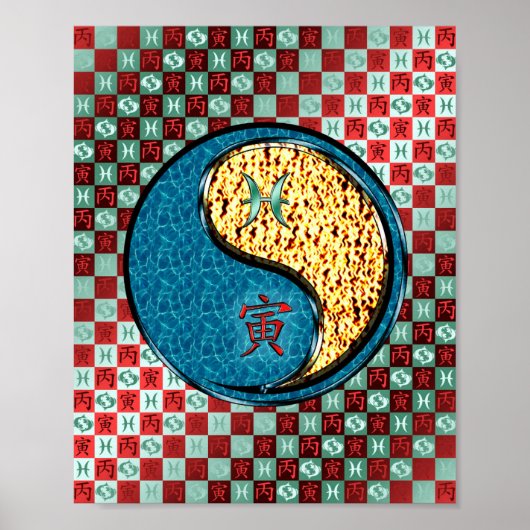 Vissen en vuur tijger poster (Voorkant)