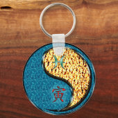 Vissen en vuur tijger sleutelhanger (Voorkant)