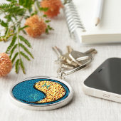 Vissen en vuurhond sleutelhanger (Zijkant)