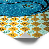 Vissen en water paard poster (Hoek)
