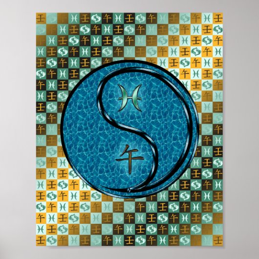 Vissen en water paard poster (Voorkant)