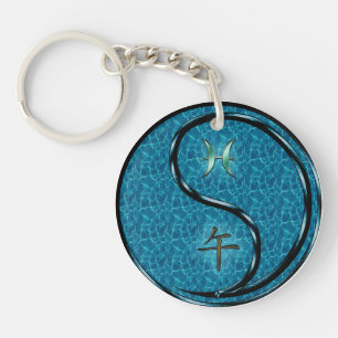 Vissen en water paard sleutelhanger