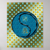 Vissen en waterdraak poster (Voorkant)