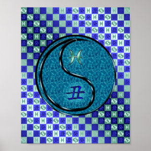 Vissen en wateros poster