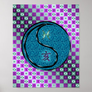 Vissen en waterzwijn poster