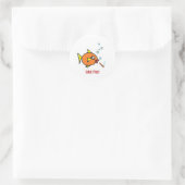 Vissen extra's ronde sticker (Tas)
