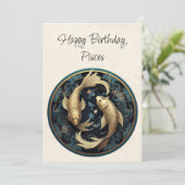 Vissen Fish Zodiac Minimalistische Verjaardag Flat (Staand voorkant)