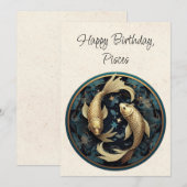 Vissen Fish Zodiac Minimalistische Verjaardag Flat (Voorkant / Achterkant)