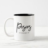 Vissen Fun Moderne Horoscoop Astrologie Zodiac Two Tweekleurige Koffiemok (Links)