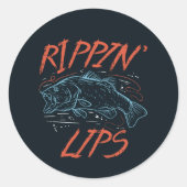 Vissen Gag Rippin Lips Ronde Sticker (Voorkant)