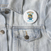 Vissen gebeurt. Whisky helpt! Ronde Button 5,7 Cm (In situ)