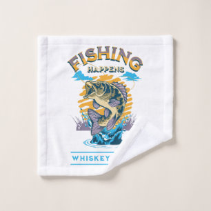 Vissen gebeurt. Whisky helpt! Washandje