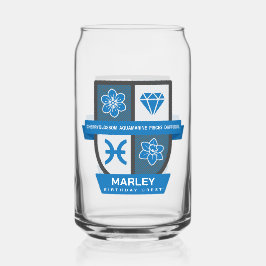 Vissen Geboortecrest™ voor 1-20 maart Blikvorm Glas