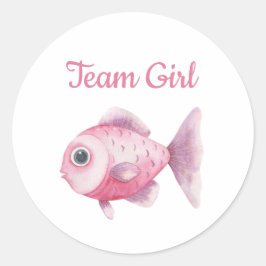 Vissen Geslacht Reveal - Team Meisje Ronde Sticker