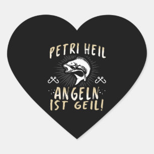 Vissen Gevist Fisher Gevist hengel hengel vis Hart Sticker