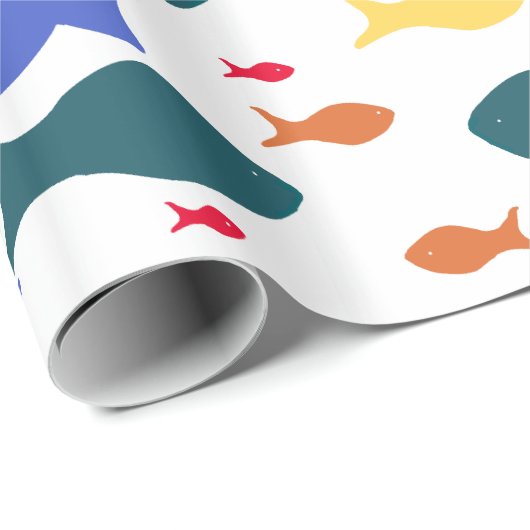 Vissen Glanzend inpakpapier, Cadeaupapier (Rol Hoek)