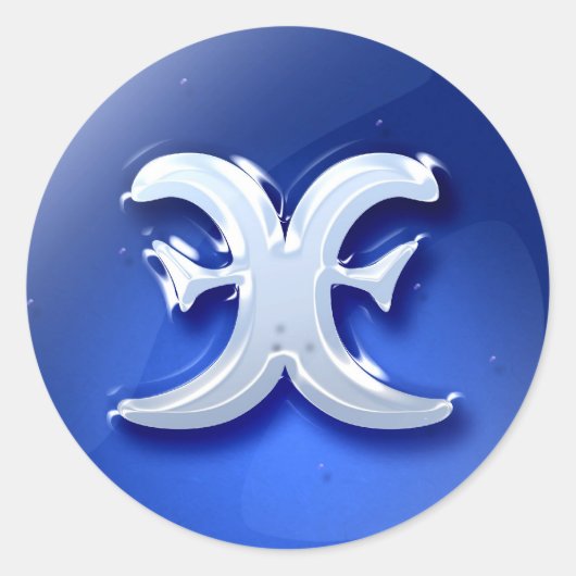 Vissen Glanzende Button Sticker (Voorkant)